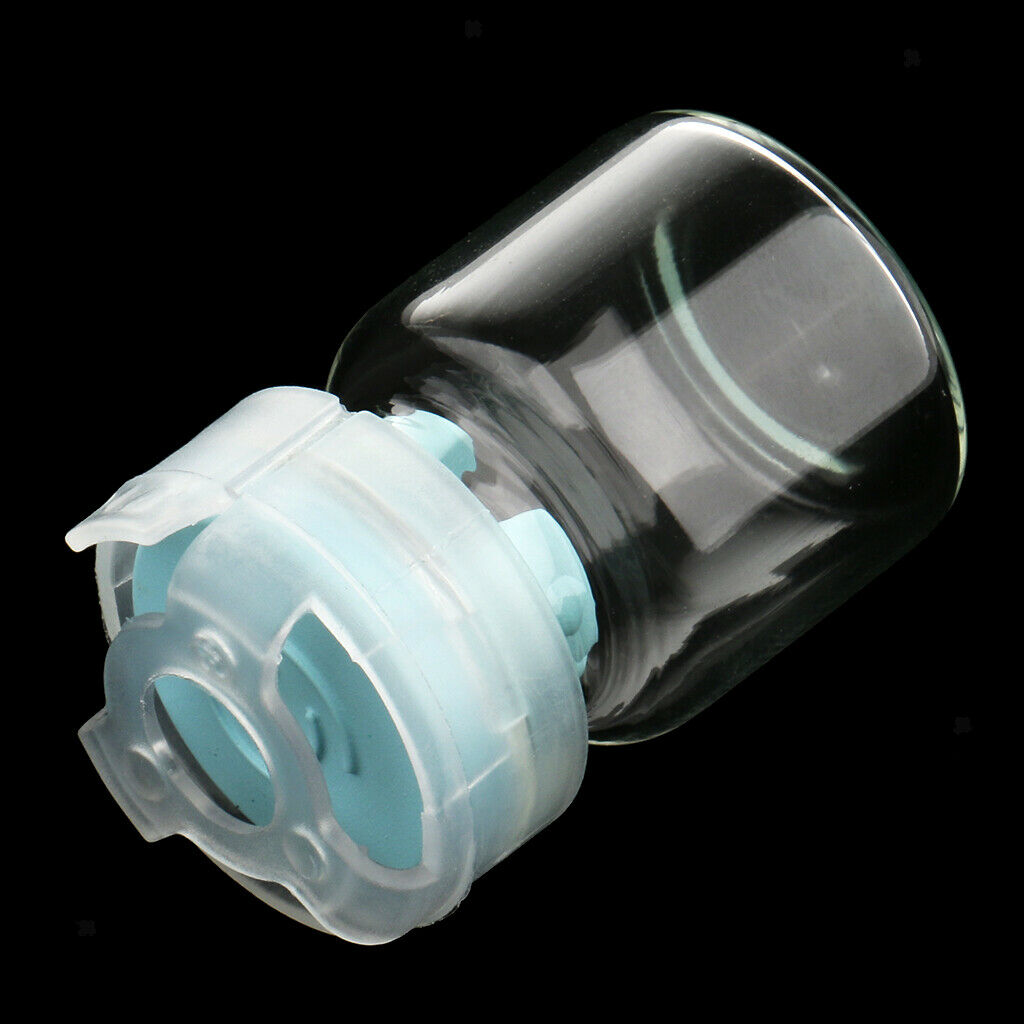 Lots 10pcs Empty Clear Glass Dram Bottles Vials With Black Screw   Blue  3ml