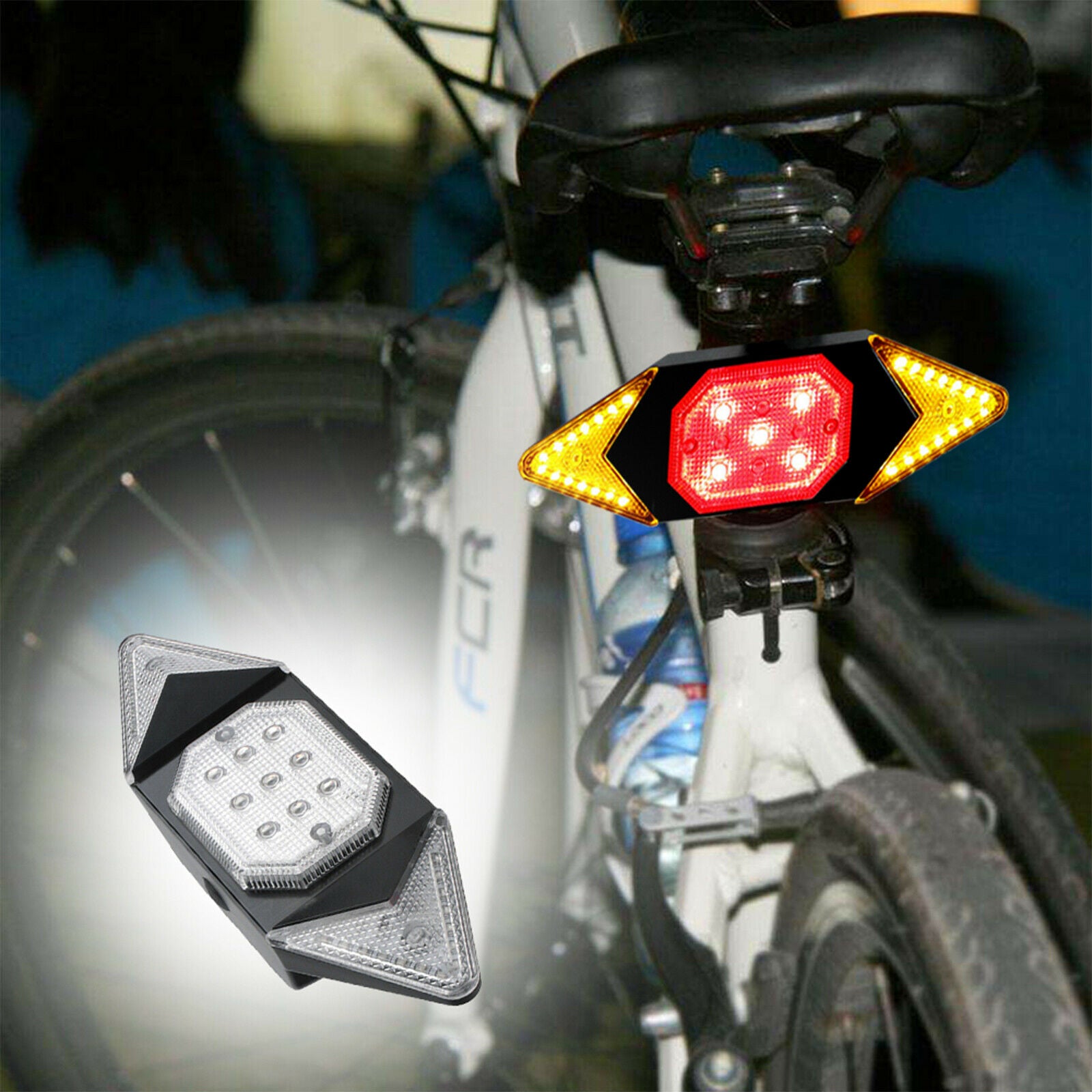 Rechargeable LED Bike Rear Lamp Wireless Remote Control Cycling Taillight  @
