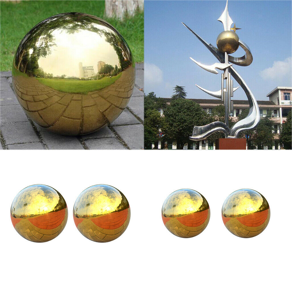 4x 304 Stainless Hollow Ball Seamless Mirror Ball Sphere Home Garden Deco