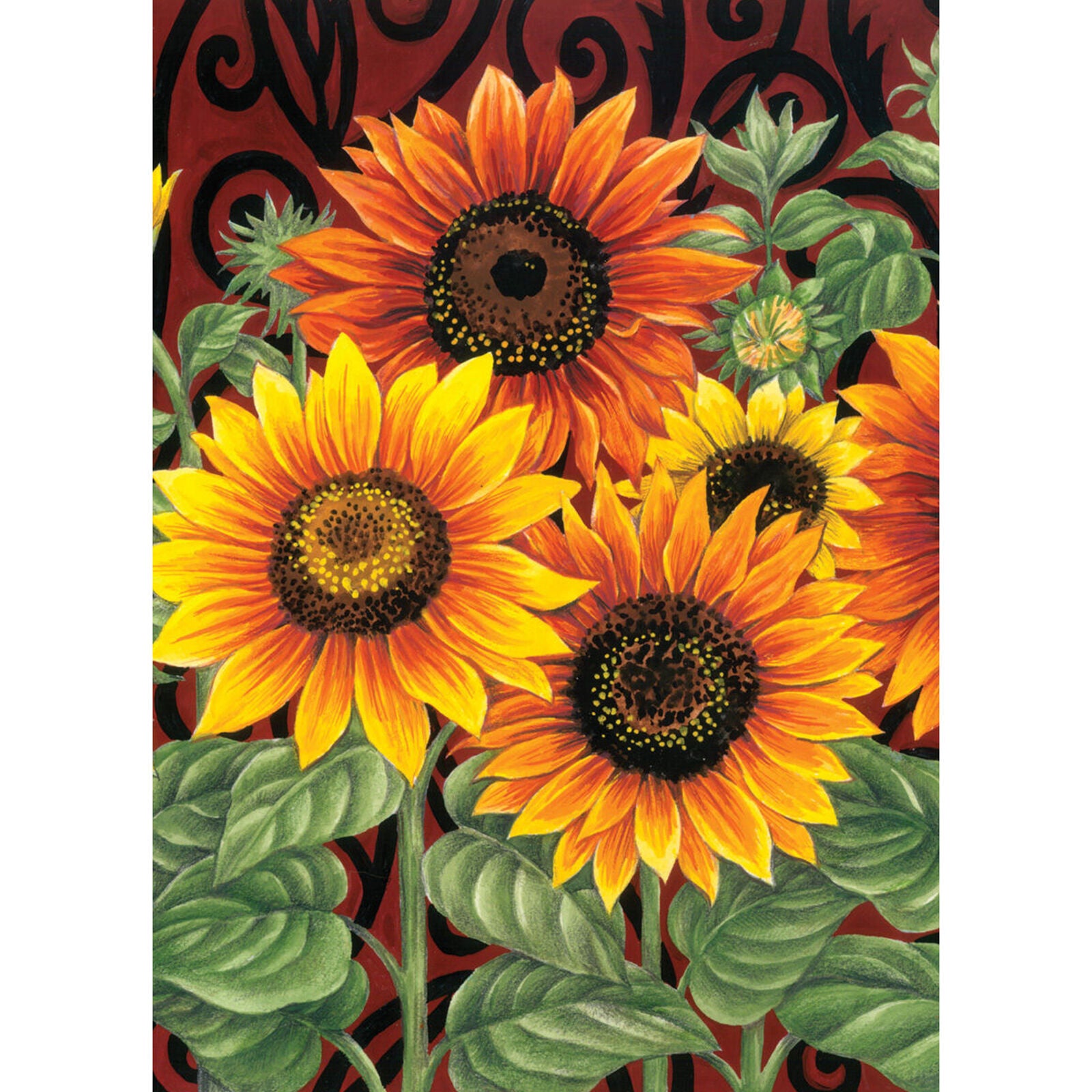 Sunflower Medley 28 x 40 Fall Autumn Yellow Flower House Flag