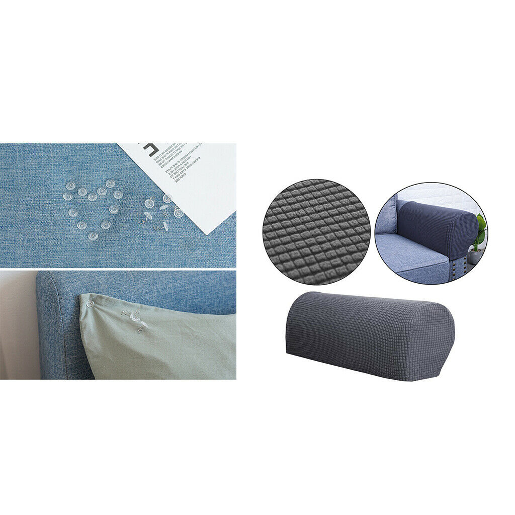 2 Pieces Sofa Armrest Cover Couch Arm Cover Gray with 20 Pieces  Pins