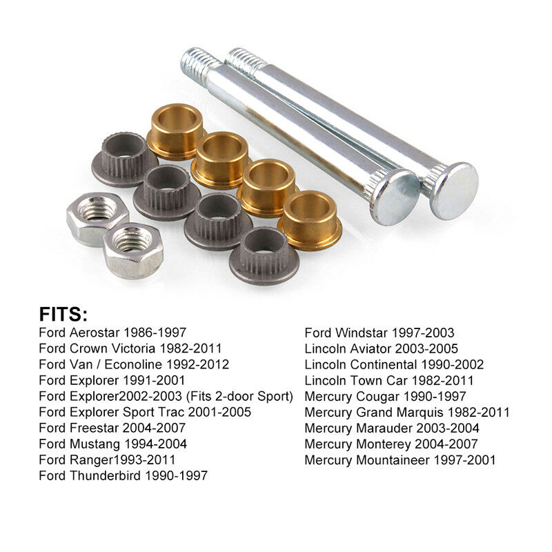 Front Door Hinge Pin Bushing Repair Fit for Ford Mustang Truck SUV 2 pin 1 Door