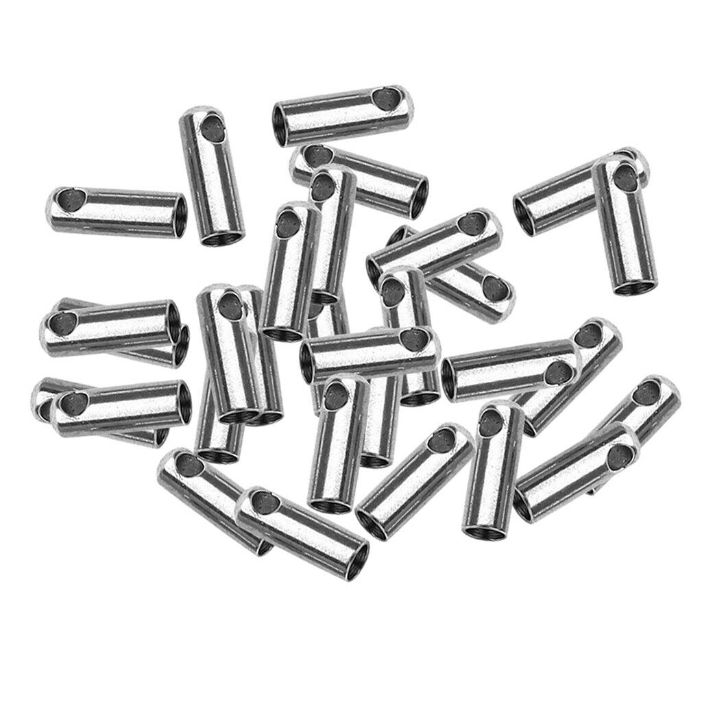 30x Stainless Steel Jewelry Clasp Leather Cord End Clasp Jewelry Making 3mm