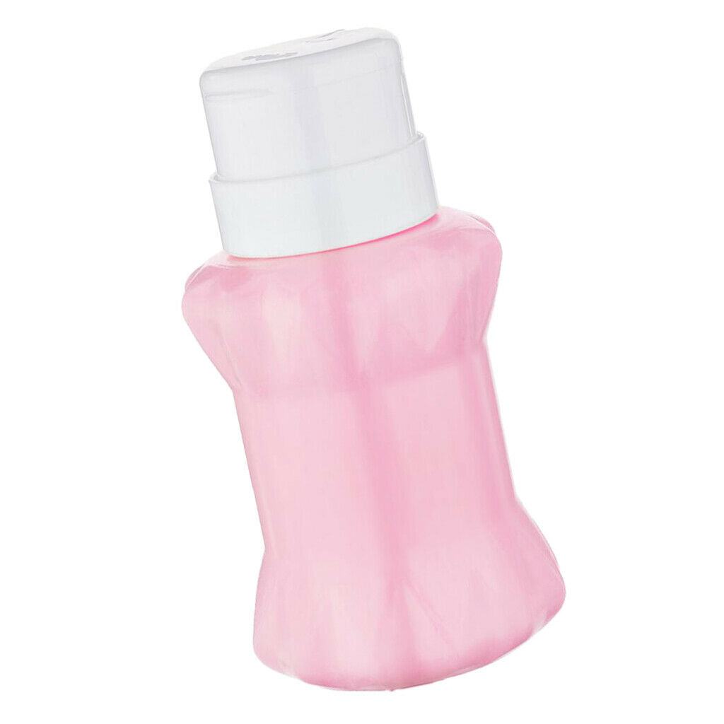 Nail Polish Remover Liquid Push Down Press Pump Dispenser Bottles Pink