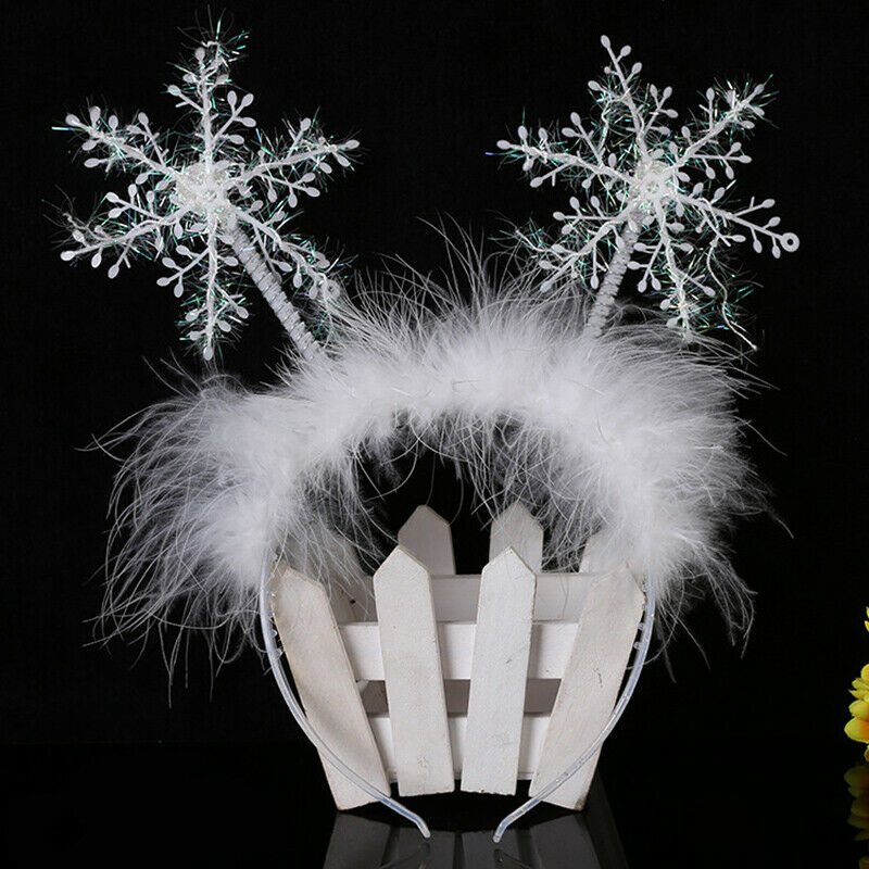 Christmas Ornaments Headdresses Snowflakes Headbands Holiday Party SuppliesA KX