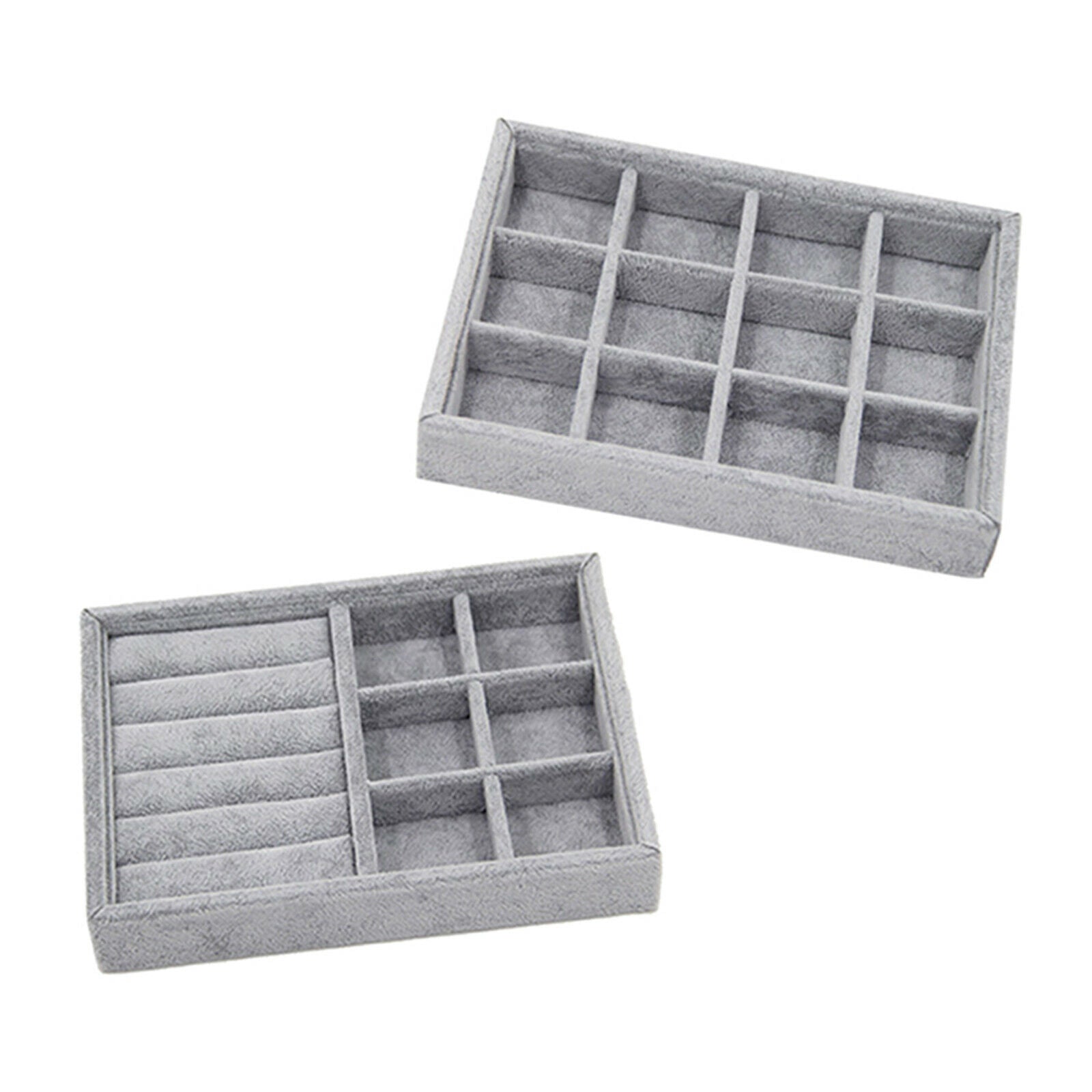 2pcs Multi-Purpose Jewelry Display Box Necklace Pendants Rings Storage Case