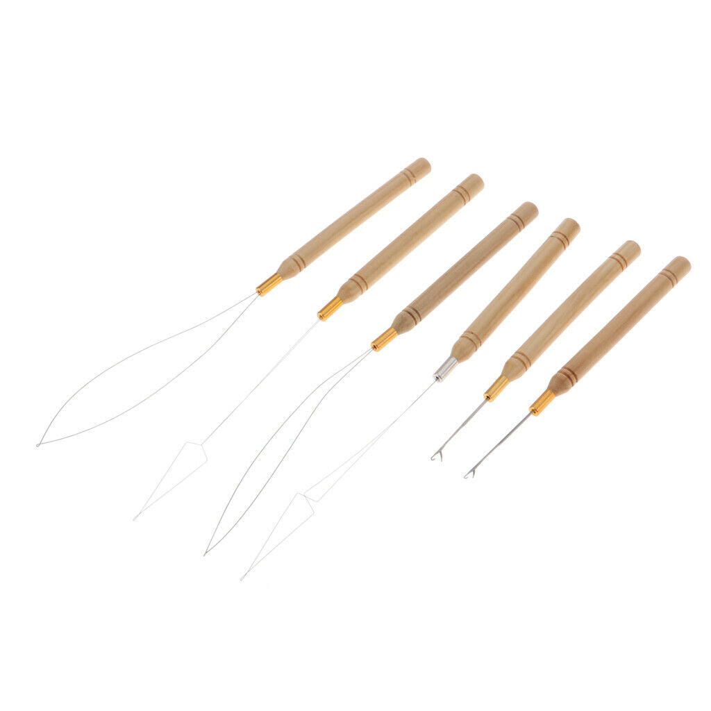 Pack of 6 Wooden Grip Metal Wire Threading Tool for Quick and Easy Installation