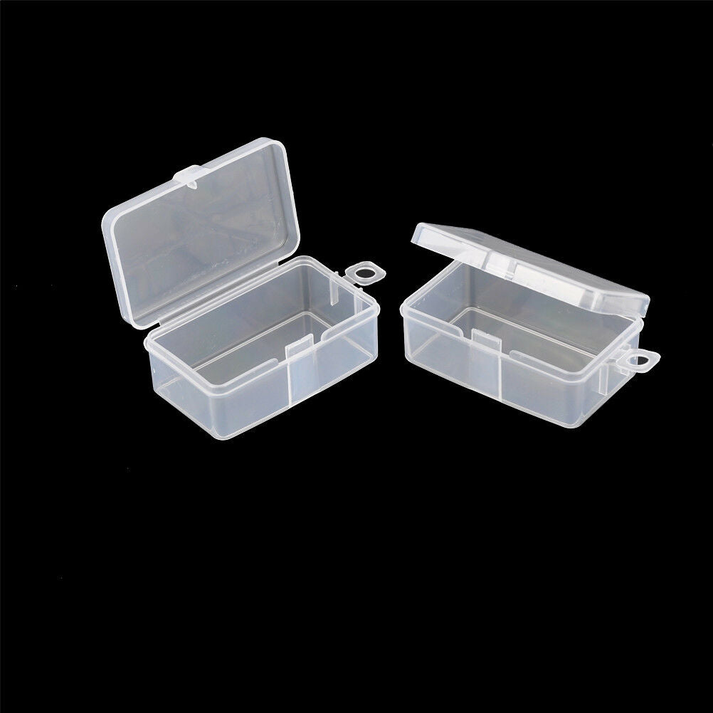 2pcs Rectangle Transparent Plastic Storage Box Small Parts Box.l8