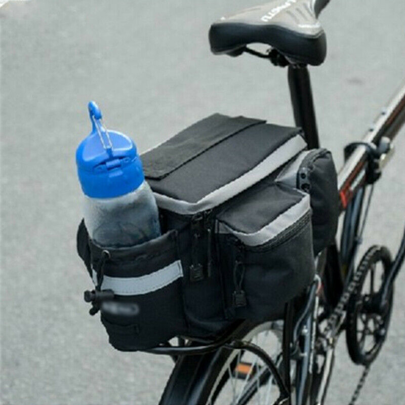 Bicycle Rear Rack Bag Bike Tail Seat Trunk Pack Storage Pouch Handbag Cup Holder