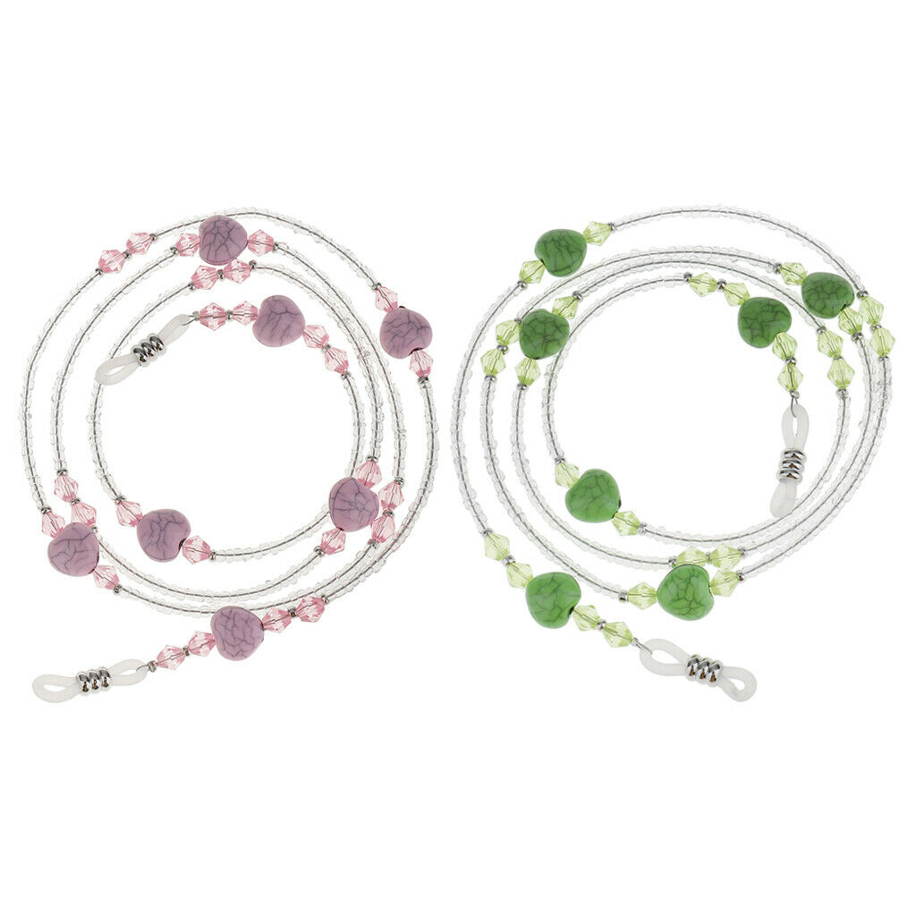 2Pcs Eyeglass Glasses Cord Holder Necklace Eyewear Sunglass Neck Strap Chain