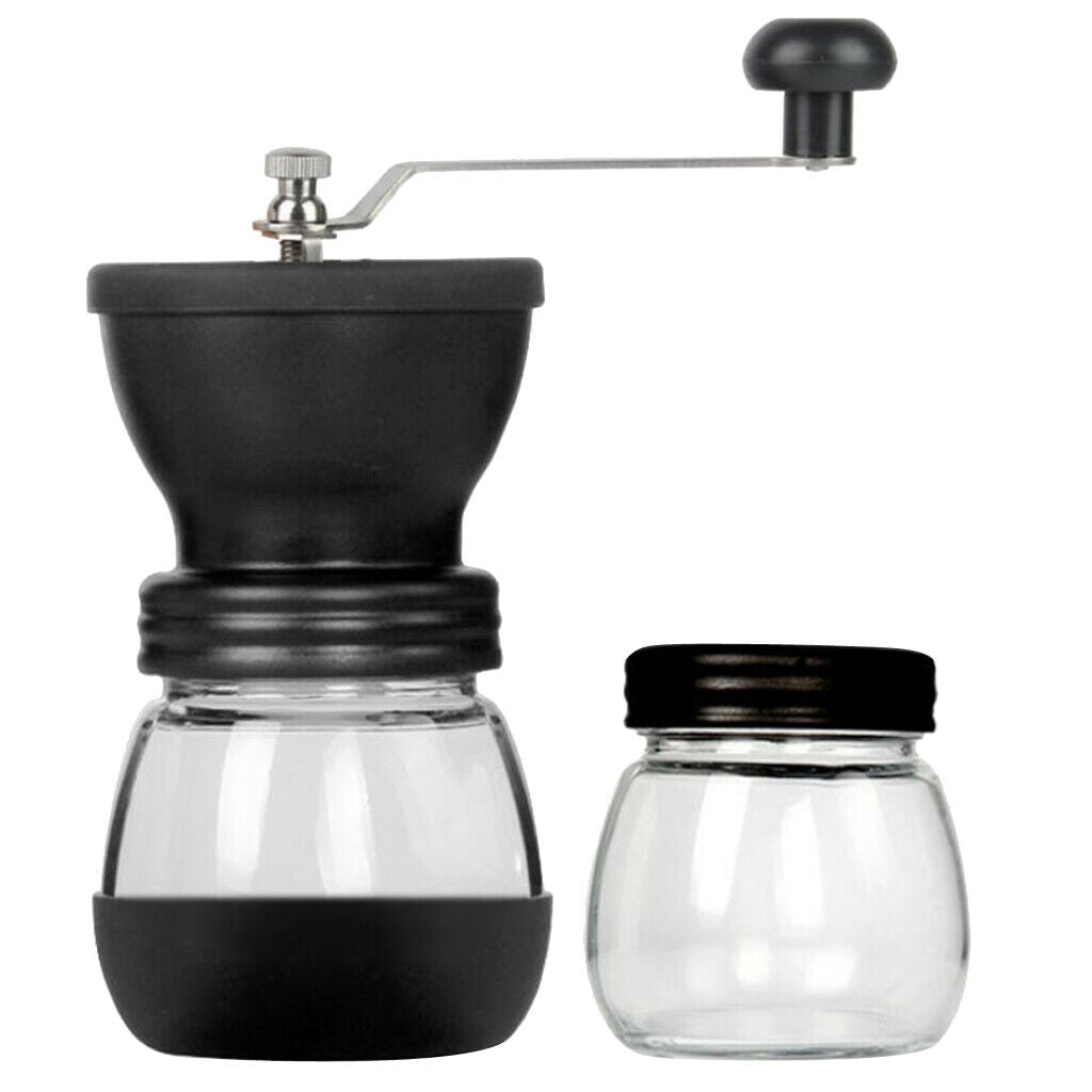 Manual Coffee Grinder Mill Ceramic Conical Burr Grinder + Airtight Canister