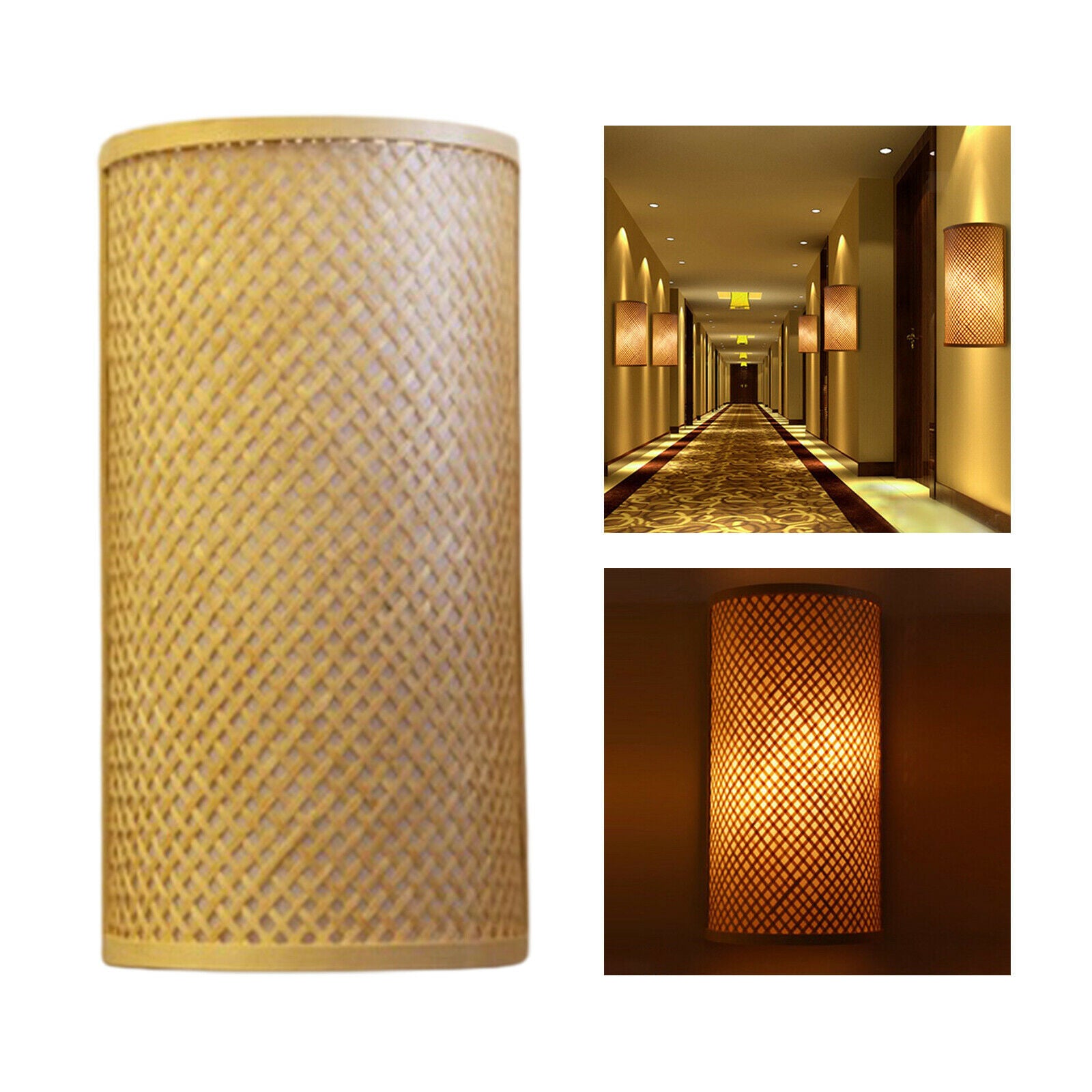 Retro Style Wall Light Bamboo Wall Sconce Patio Balcony Loft Cafe Fixtures