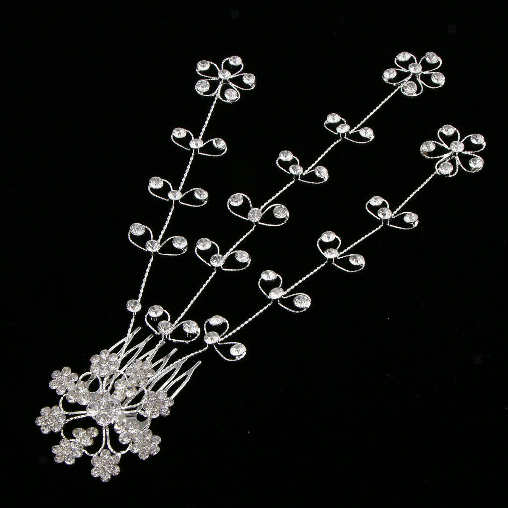 Shiny Crystal Hair Vine Style Hair Comb Wedding Bridal Party Prom Headpiece