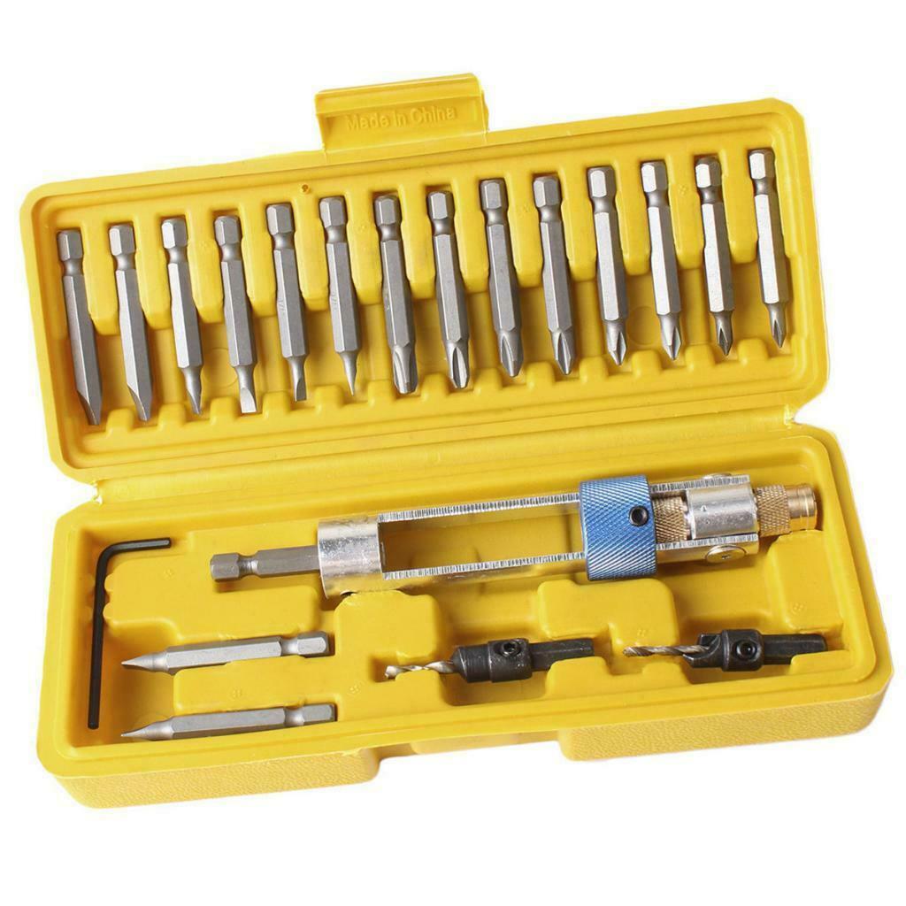 20Pcs Half Times Drill Kit 20 Drill Driver Countersink Bits Self-locking