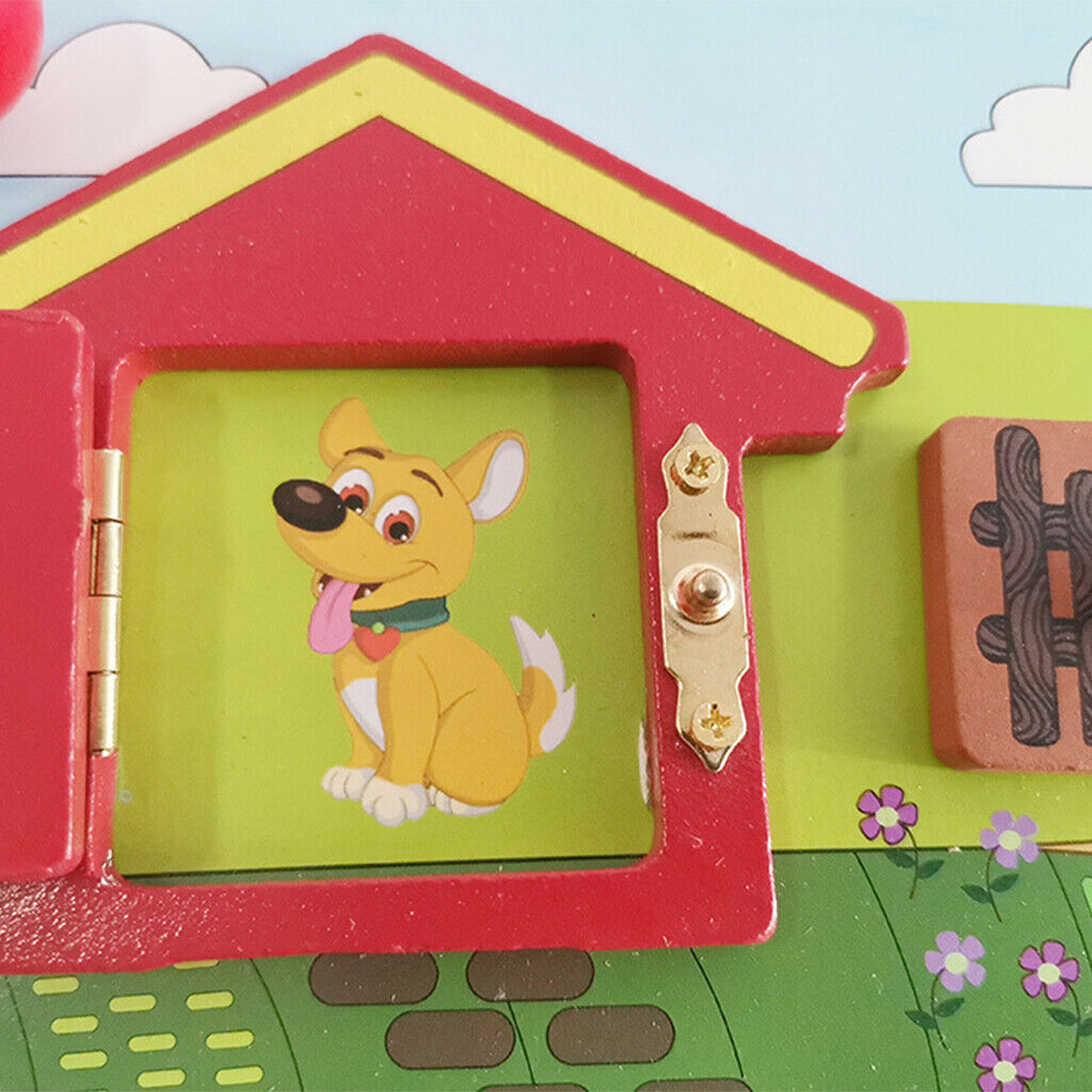 Montessori Wooden Busy Board Locks & Latches Sensory Board for Toddlers Toys