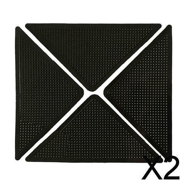 2X 4Pcs Reusable Rug Carpet Mat Curling Grippers Anti Slip Grip Skid Tape