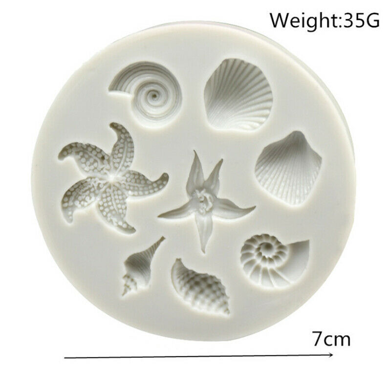 Cake Decorating DIY Sea Creatures Conch Starfish Shell Fondant Silicone M.l8