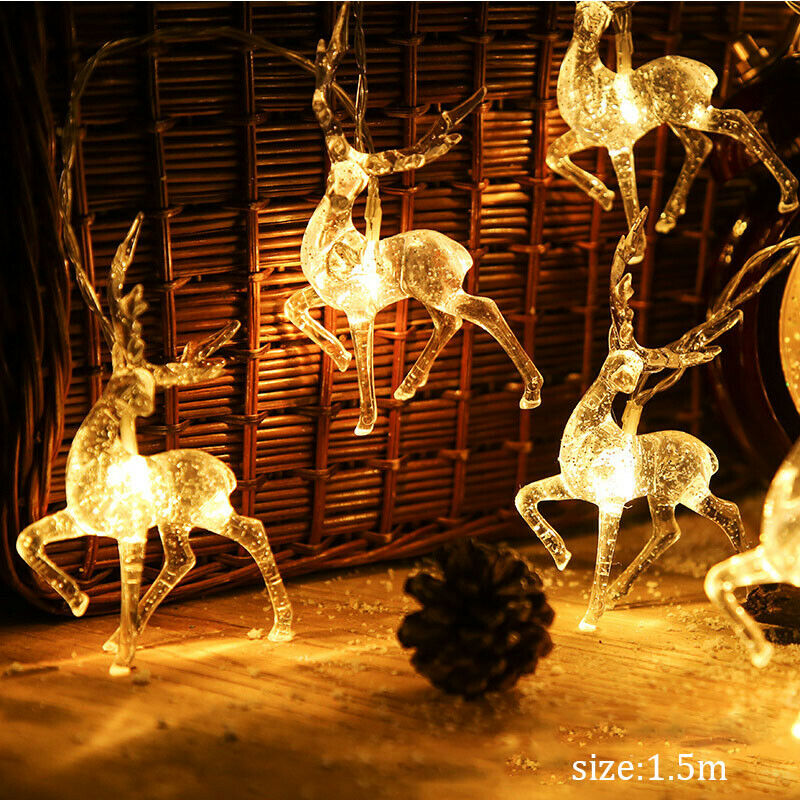String Christmas Deer Led Lights 1.5M Led Light Strings For Xmas Home Decoration