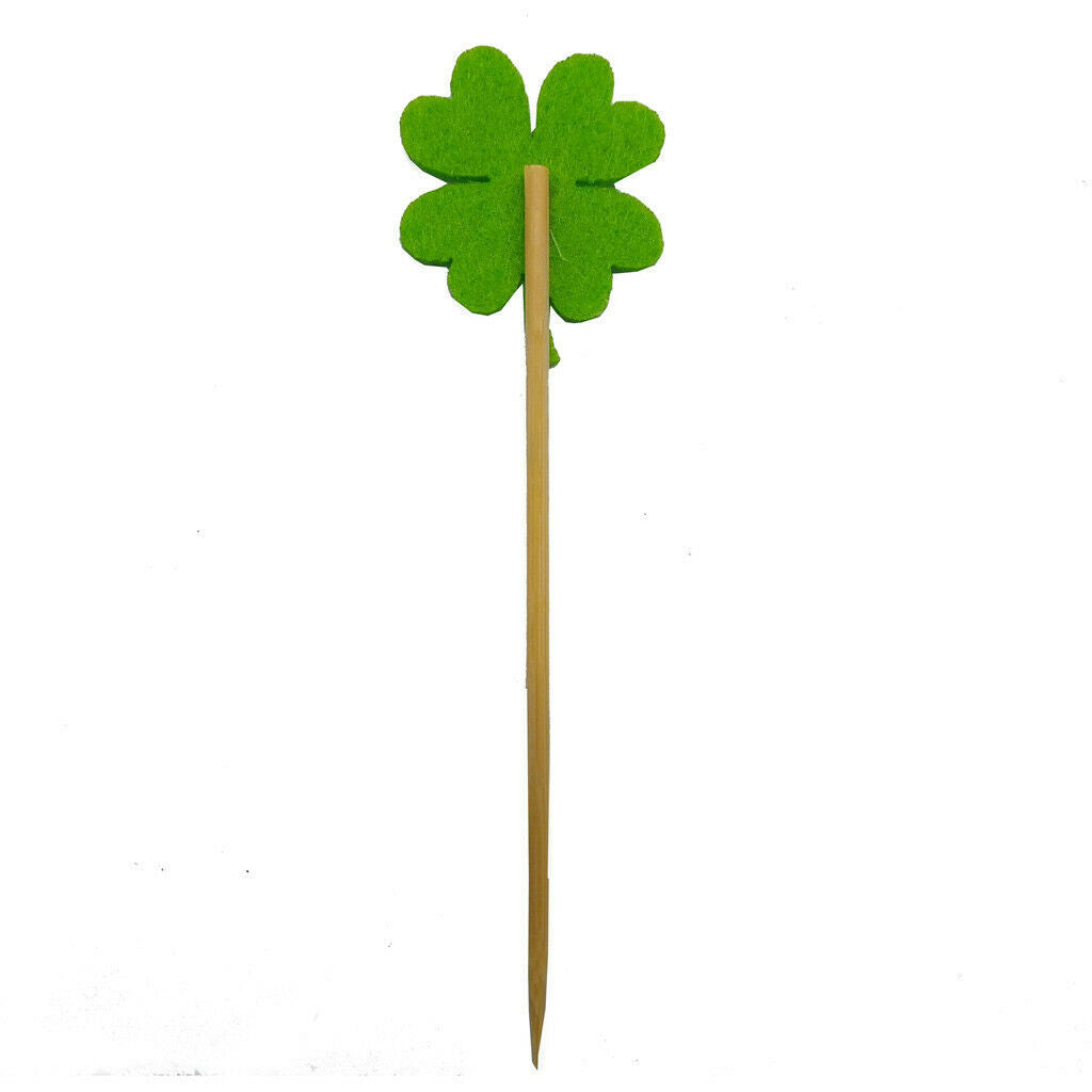 6 Pieces Four Leaves Cupcake Picks Cake Topper Birthday Party Baking Accessories