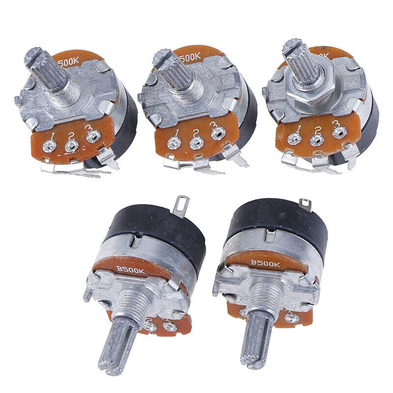 5PCS Switch Carbon Potentiometer B500K WH138-4 Ohm Single Linear With Swit md Lt