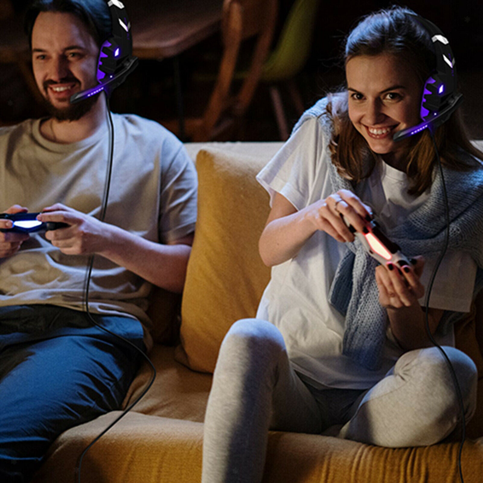 Gaming Headset Over Ear Earphone w/ 120 degree Noise Isolation Mic for PS4