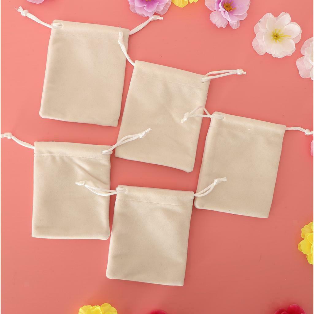 5pcs Christmas Velvet Jewelry Pouch Drawstring Bag Wedding Favor 8x10cm