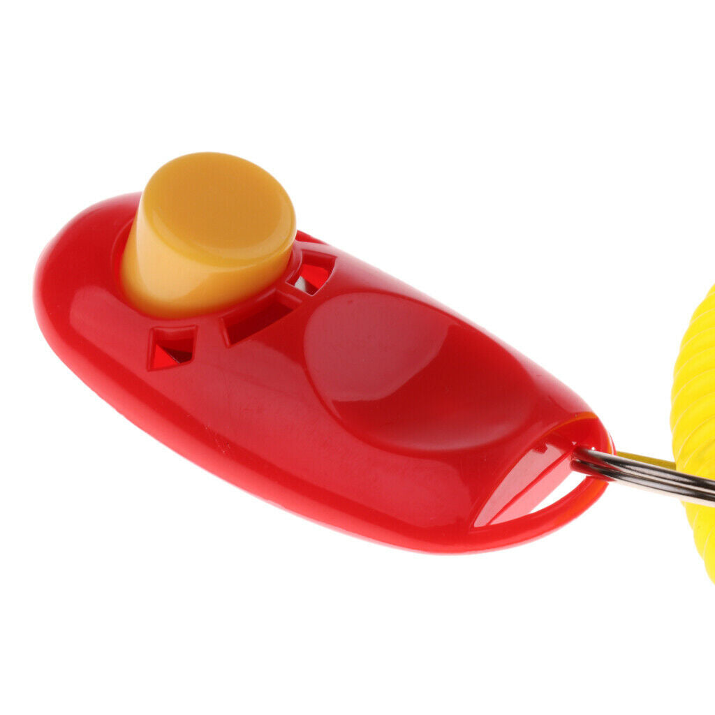 2 Pieces Easy Whistle Dog Puppy Pet Training Obedience Agility Keychain Red