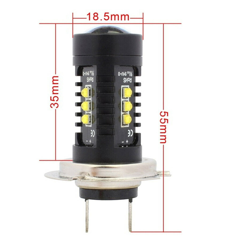 2 pieces H7 60W Aluminum Width Lamp LED Backup Fog Light Bulbs White