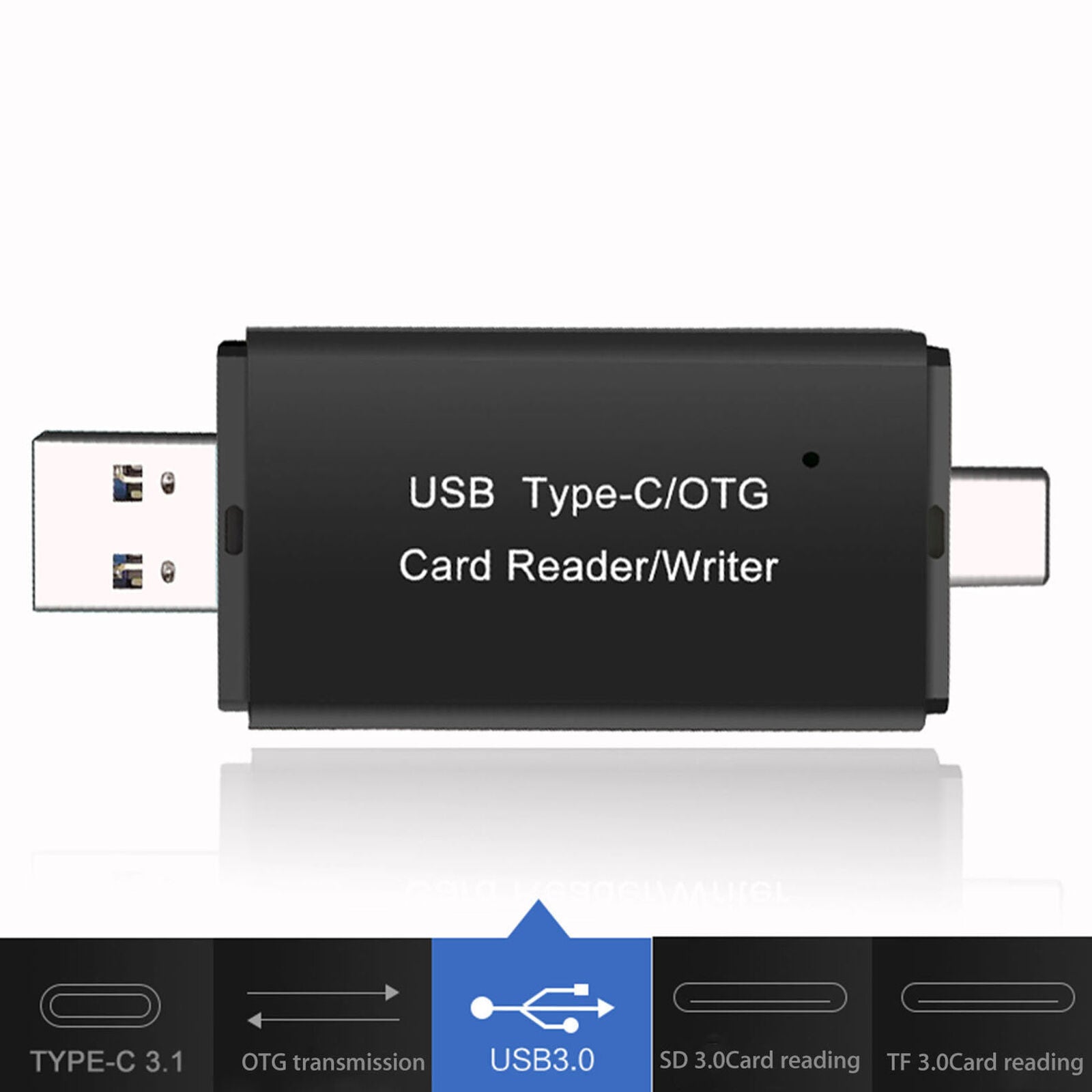 USB C 3.0 Type C to USB3.0 OTG HUB Adapter USB/TF/SD Micro SD Memory Card Reader