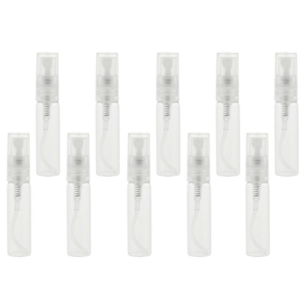 10Pcs Glass Perfume Empty Bottle Atomizer Pump Sprayer Refillable Travel 5ml