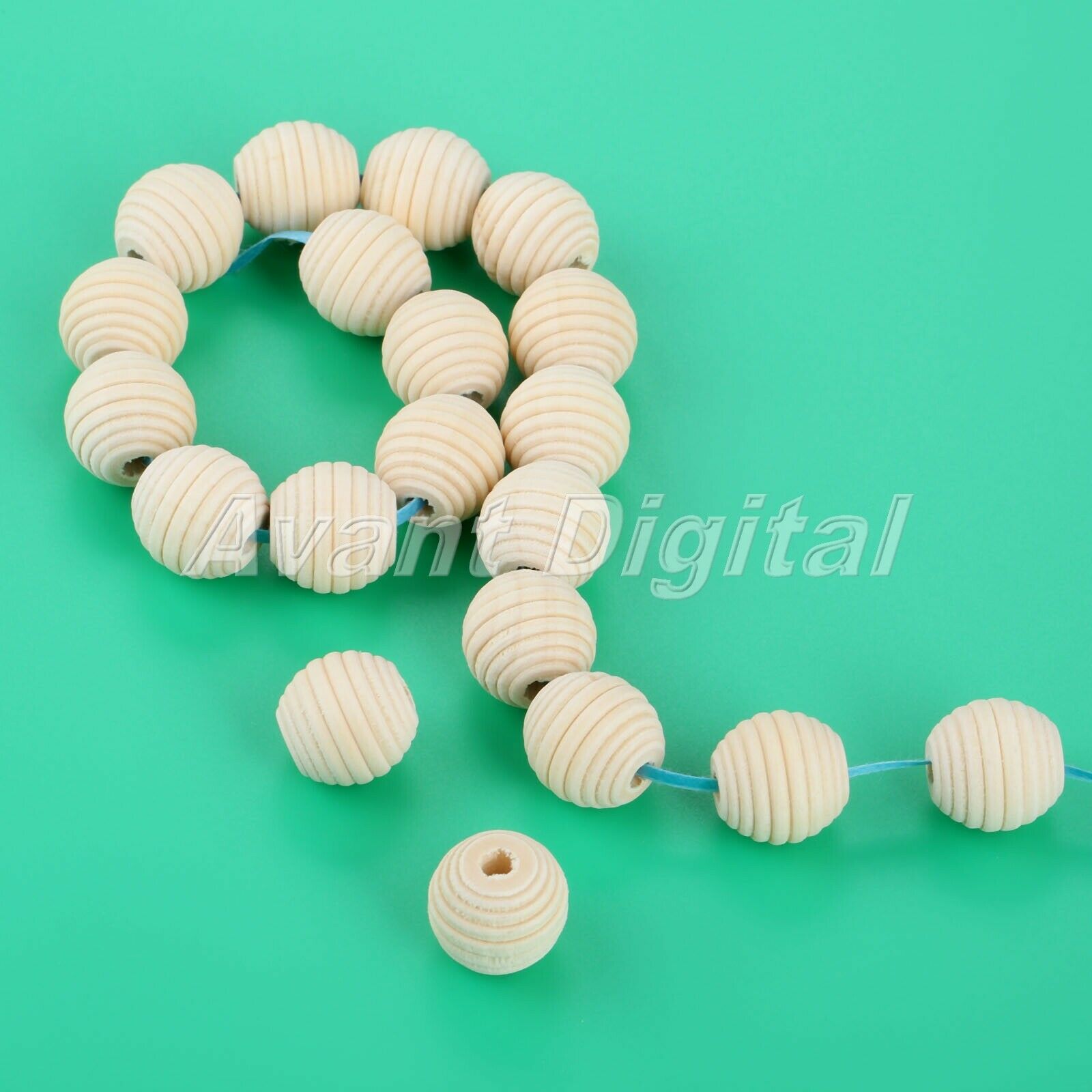 20pcs Round Unfinished Natural Screw Whorl Wave Beads Charms Findings DIY 20mm