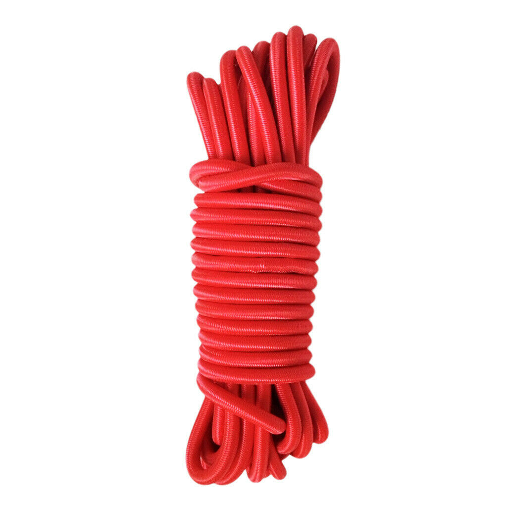 2x 4mm 5m Bungee Rope Kayak Boat Heavy Duty Shock Cord Tie Down Black & Red
