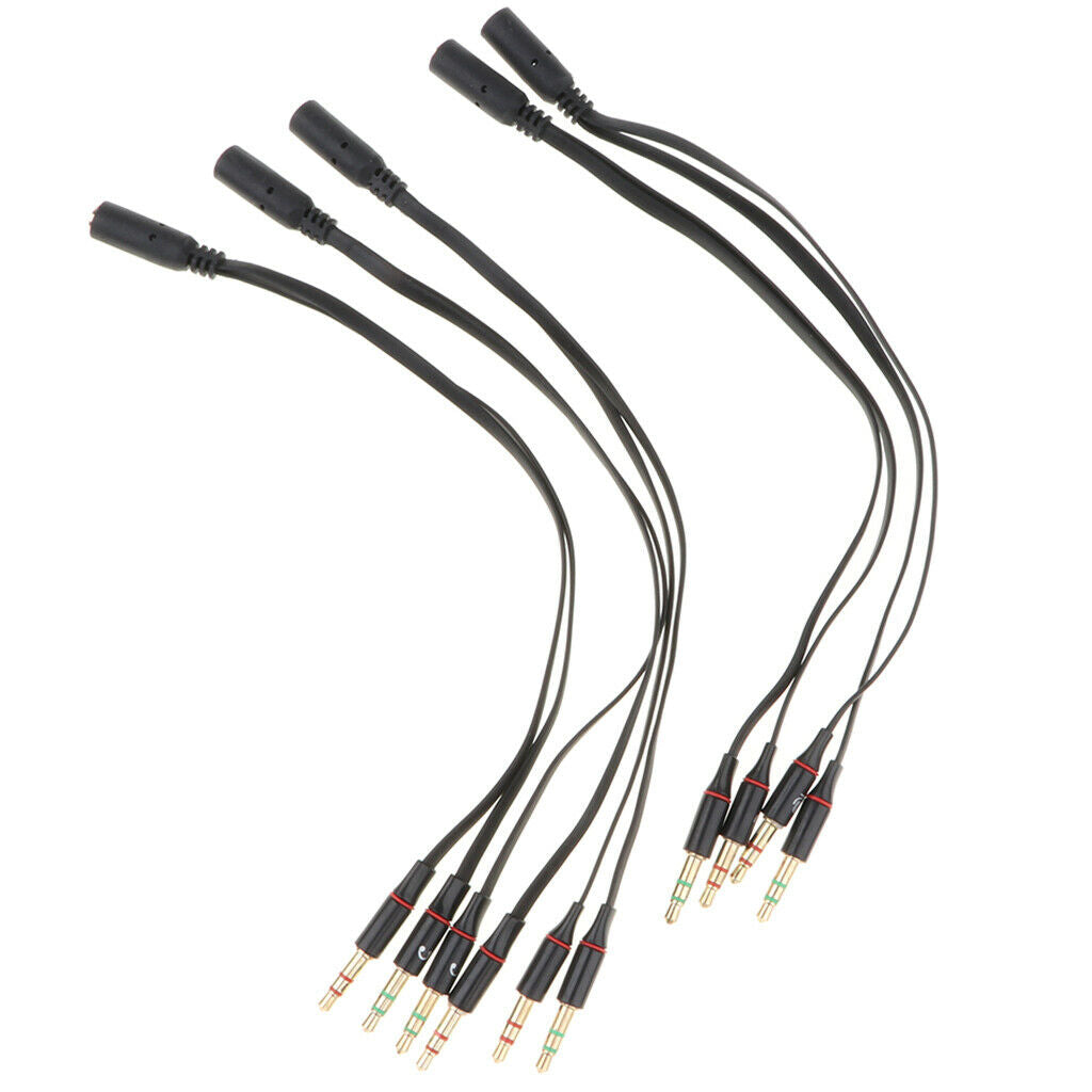 5 Pieces Headphones Splitter Cable Female to Dual 3.5mm Male, for Computer That