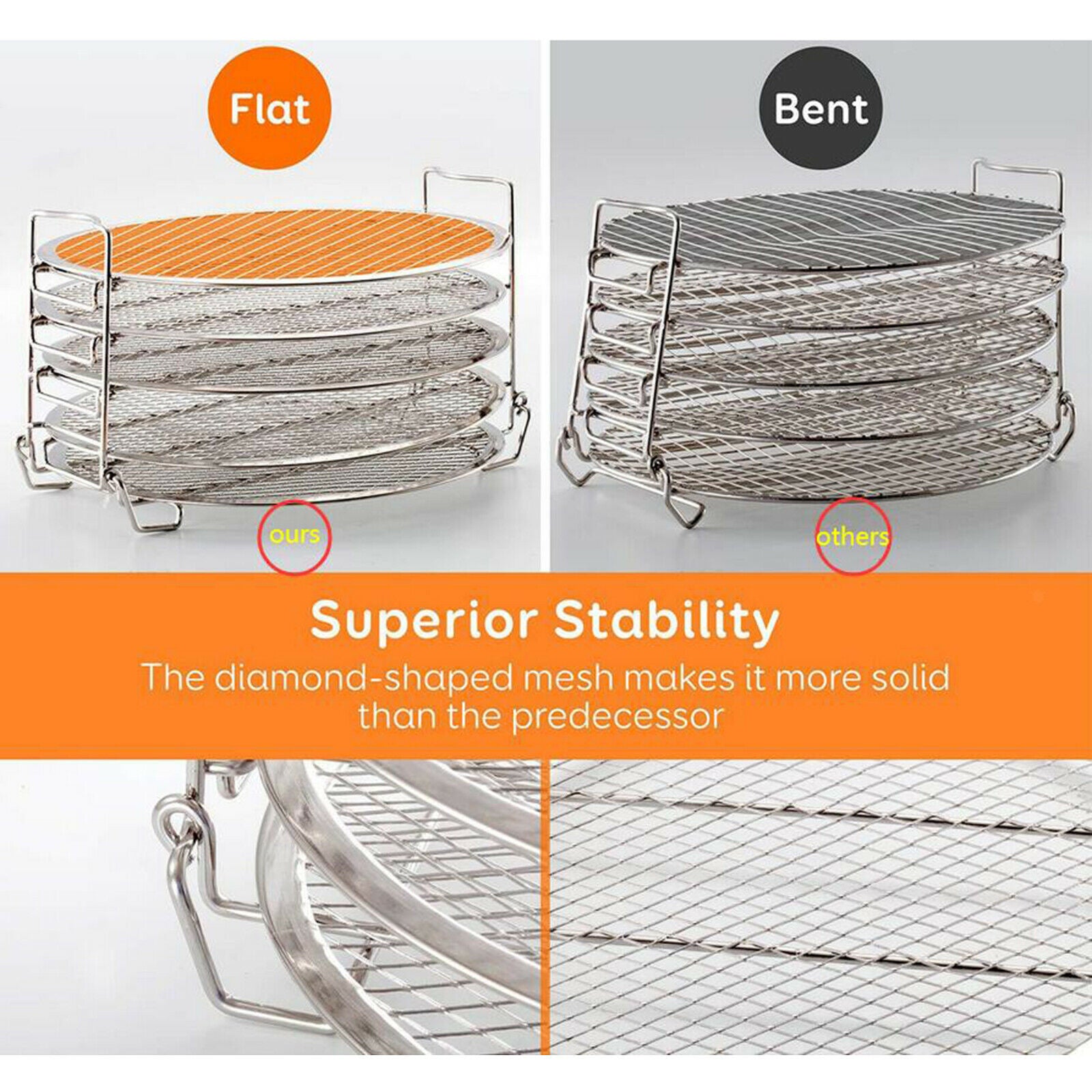 5 Tier Dehydrator Rack Rack for Air Fryer Dining Appliance Accessories