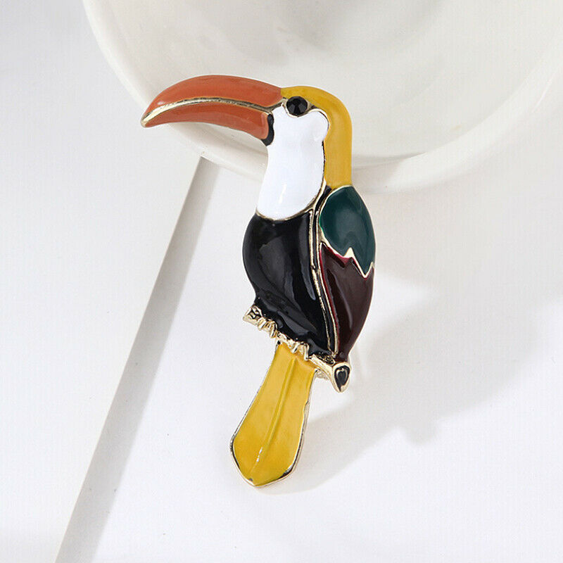Fashion Enamel Colorful Toucan Bird Shape Animal Brooch Pin Jewelry Bag DecorDD