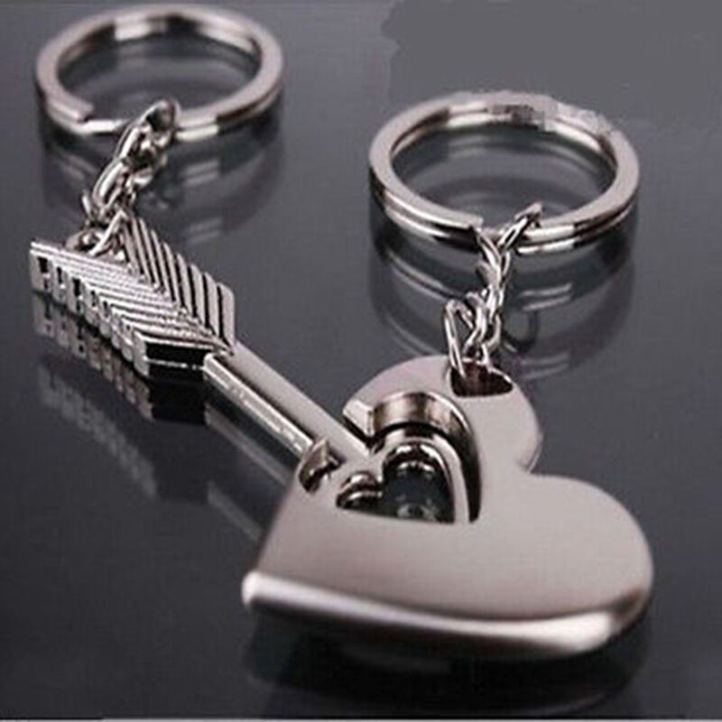 Lover His Her Keychains Keyrings Couples Arrow& "I Love You" Heart & Keys.l8