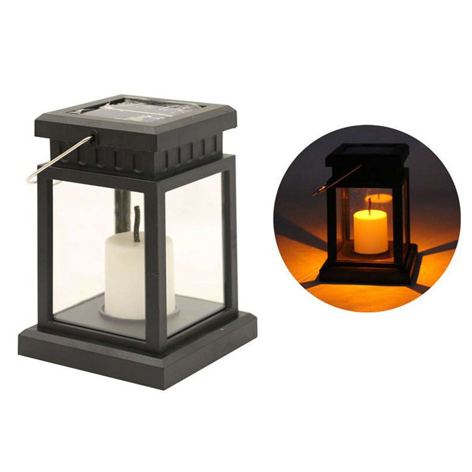 Outdoor Hanging Solar Lights Lantern Waterproof LED Lantern Flickering Flame