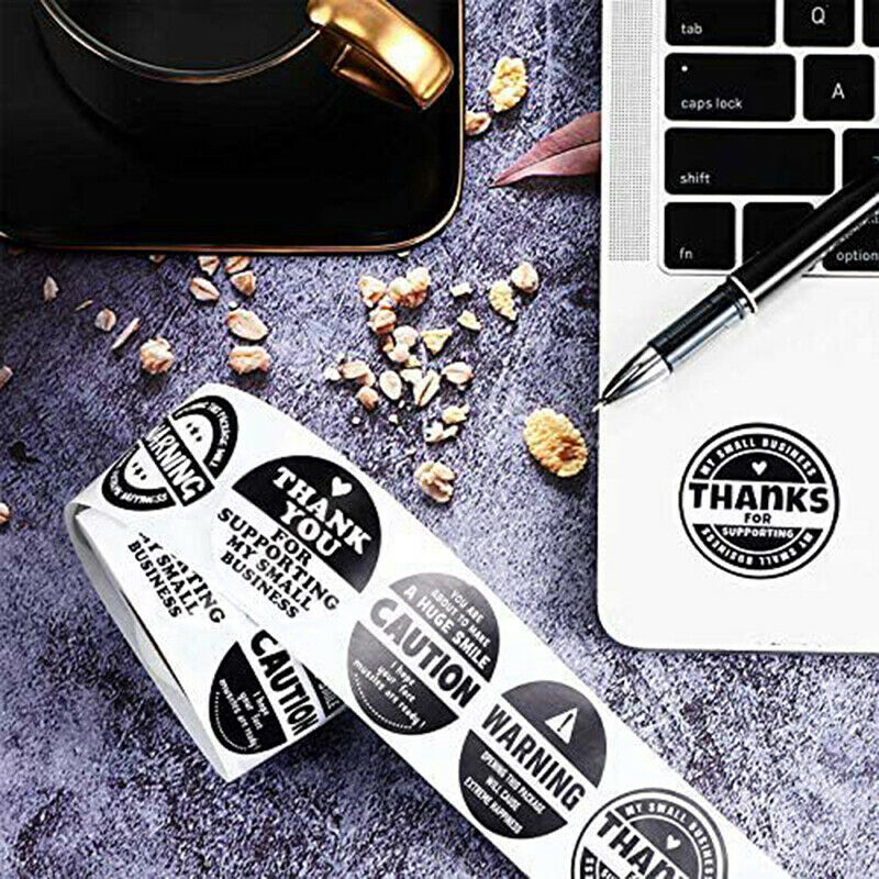 500pcs Black and White Adorable Warning Stickers Labels Extreme Happiness.l8