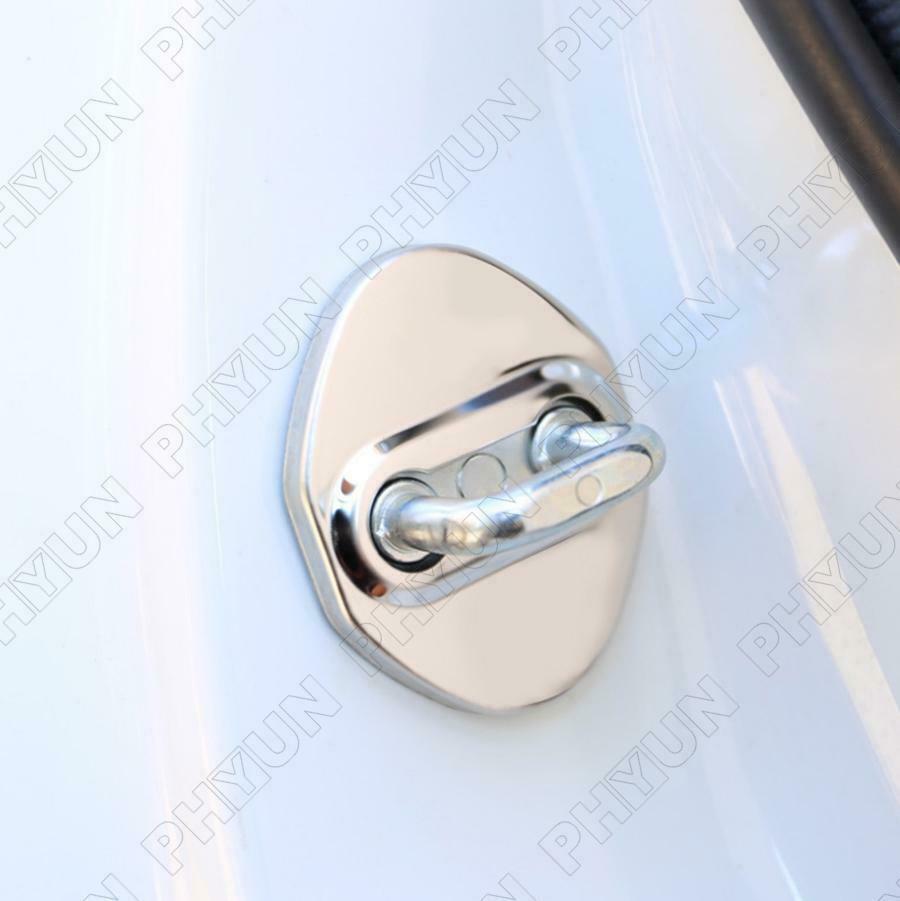 For Hyundai Door Lock Striker Cover Red Stainless Steel Door Lock Protector Trim