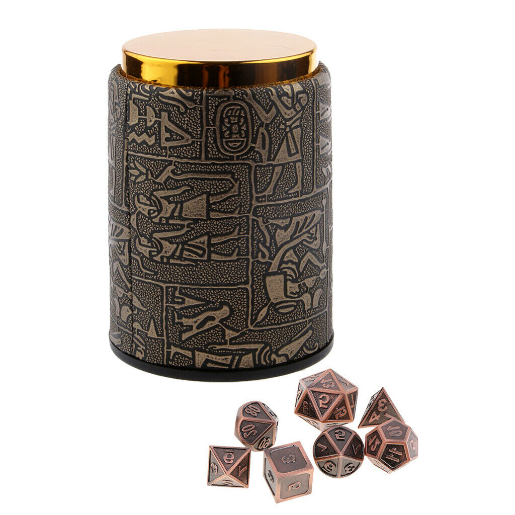 7 Set Metal Polyhedral Dice for  DND RPG +Dice Cup #4