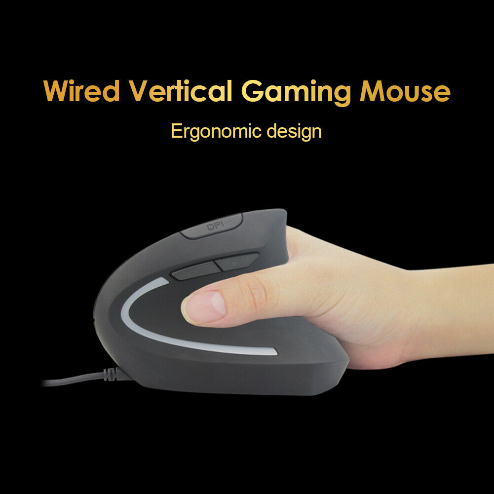 Wired Vertical Ergonomic Gaming Mouse Programmable Optical Mice for PC @