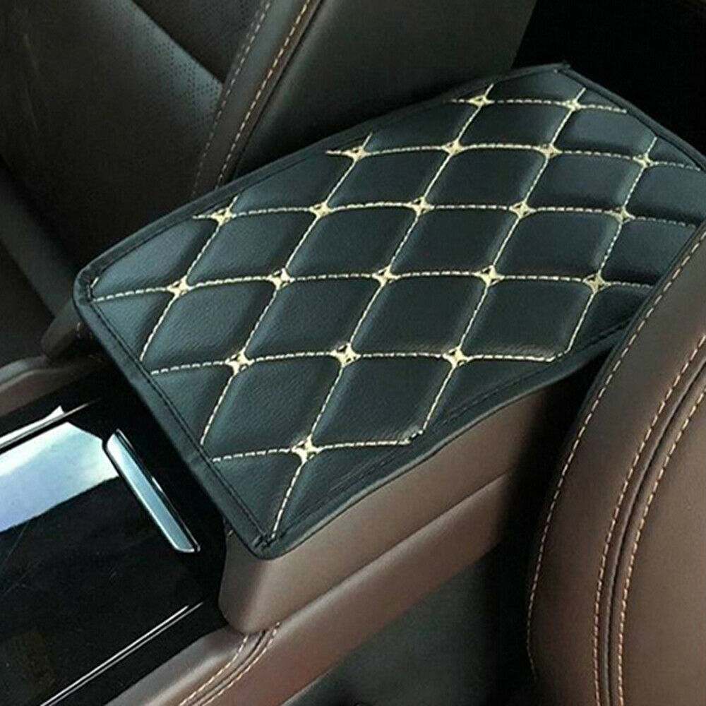 29x17cm Black PU Leather Car Armrest Pad Cover Center Console Box Mat Accessorie