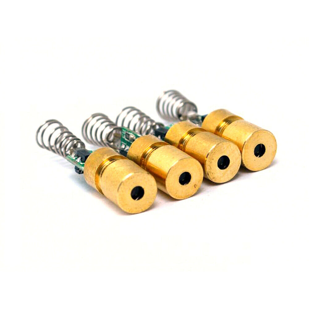 100pcs 650nm 5mW Red Mini Spring Dot Diode Module Head 6x25mm DC2.7-5V DIY