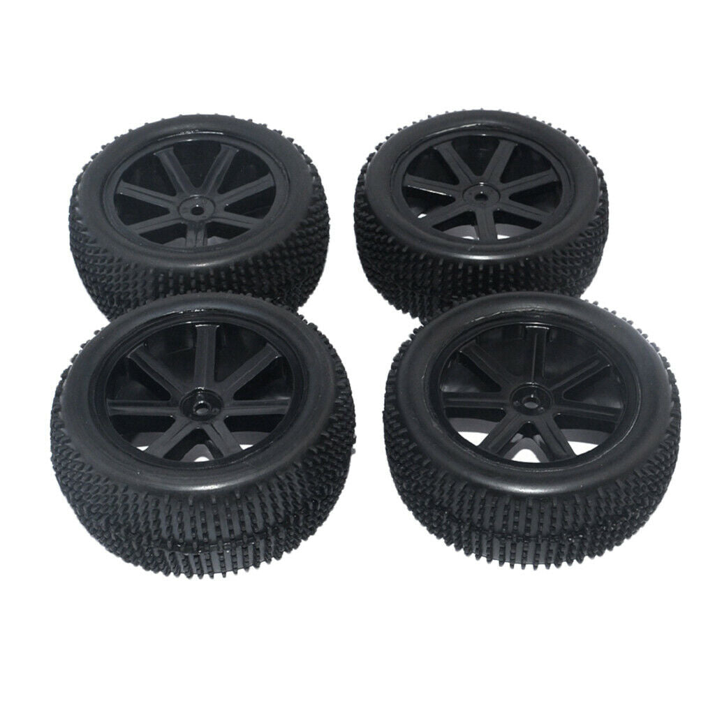 8Pcs/Set RC Car 1/10 Scale Buggy Car Wheel Rims and Tyres for HSP Car Black