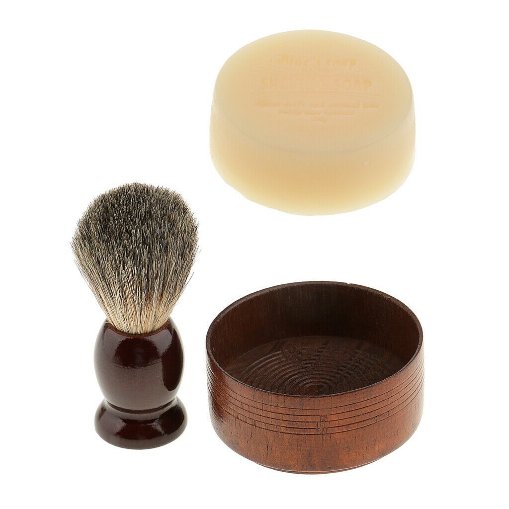 Shaving Bowl and Brush Set with Soap for Mens Beard Cleaning for Home Salon