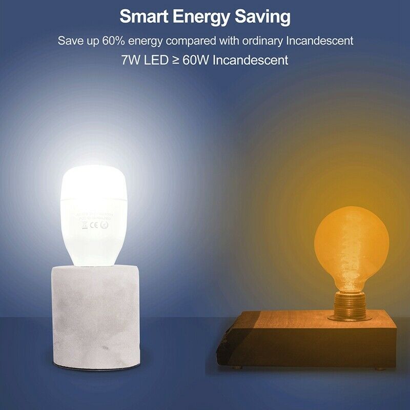 E27 Smart Wifi LED Bulb 7W WCRGB Tuya Smart Dimmable Lamp Bulb Color ChanginW4H3