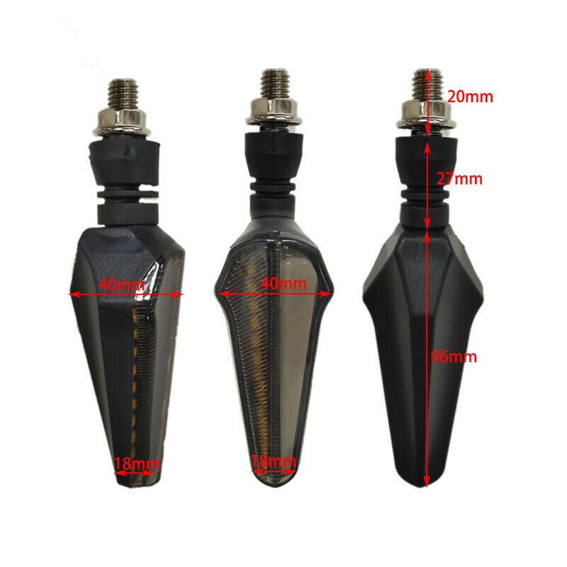 12V 2PCS Motorcycle Bike Turn Signal Flowing Water Tail Light 24 LED Patch Wicks