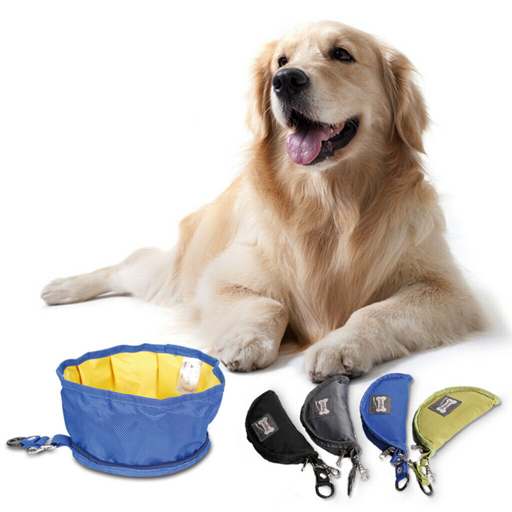 Foldable Pet Dog Cat Bowl Food Feeder for Camping Travel Hiking 1pcs Green