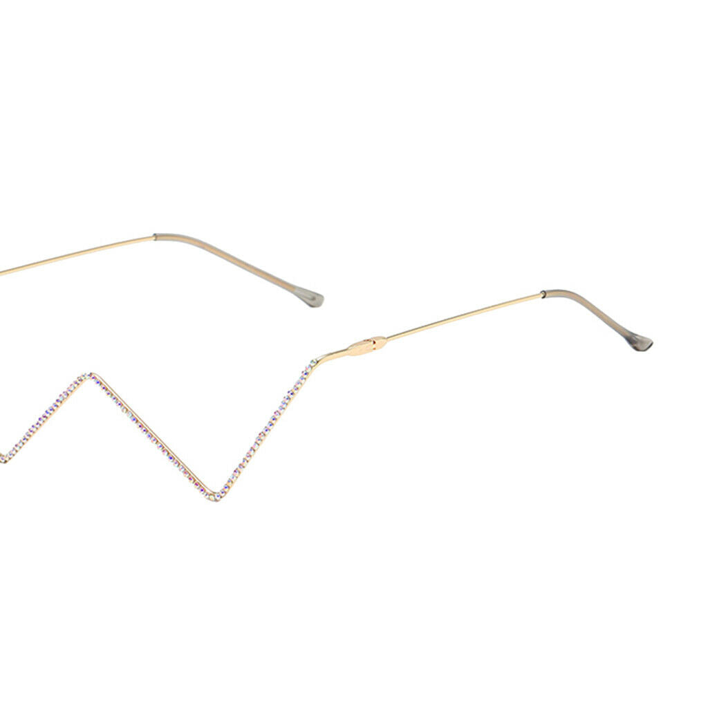 2PCS Eye Glasses Decorative Small Metal Frame Sunglasses Lensless Designer