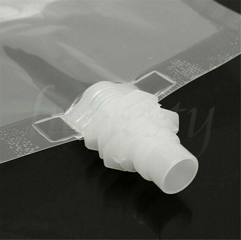25pcs 100ML Clear Spout Bags Stand Up Bag Liquid Bag Flask Pouch With Cap